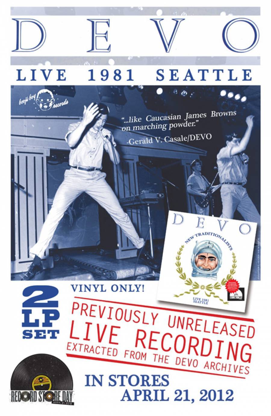 Flyer for DEVO Live 1981 Vinyl Release