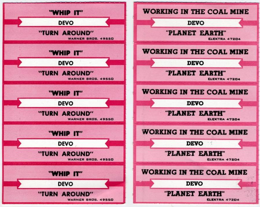 DEVO Jukebox Labels circa early 1980’s